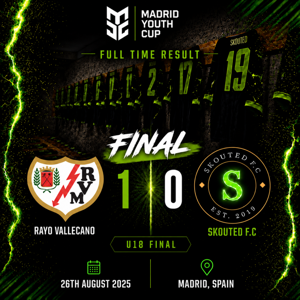 Madrid Youth Cup U18 Final full-time result: Rayo Vallecano 1, Skouted FC 0, 26 August 2025, Madrid